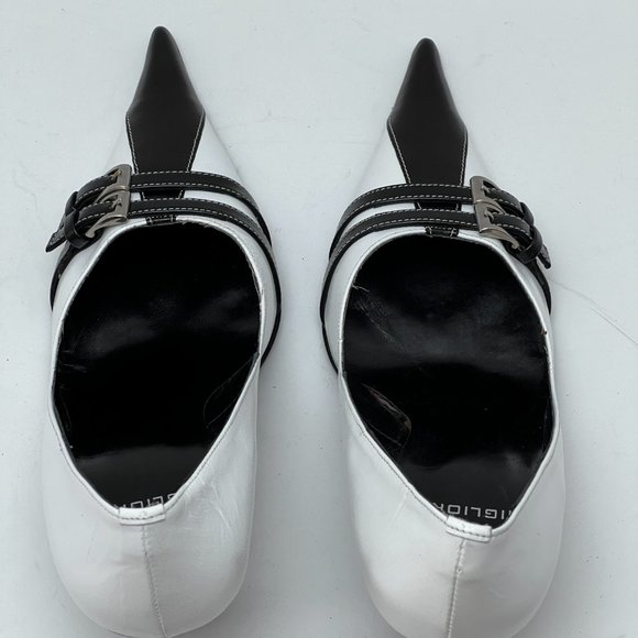 ❤️NEW❤️ Migliorini White Italian Leather Heels Luxury Stiletto Italy Size 37 - Picture 8 of 10